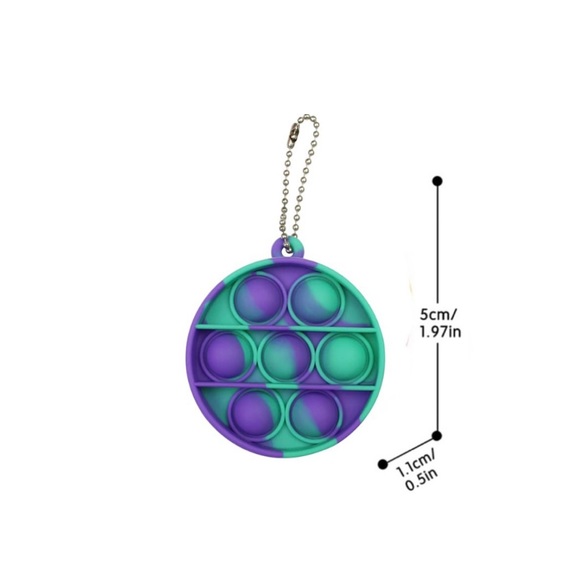 Circular Pop It Key Chains. Sensory Fidget Stress Relief Toy. - Picture 3 of 6